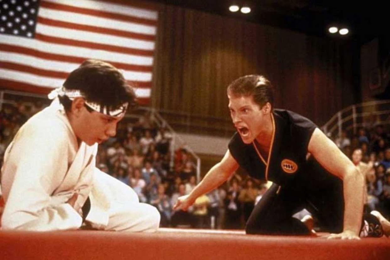 Ralph Macchio and Sean Kanan in Karate Kid